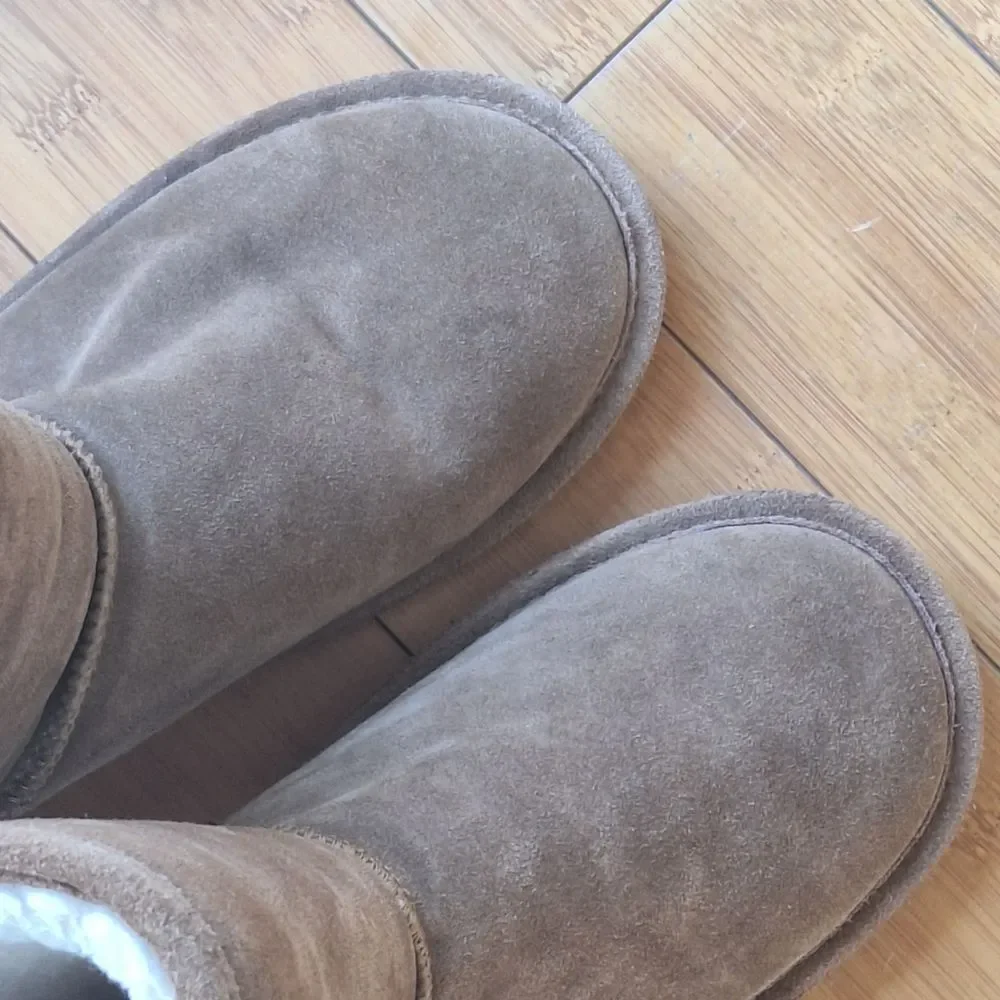 BEARPAW Eva Classic Suede Boot Wool Sherpa Lined Hickory 10
